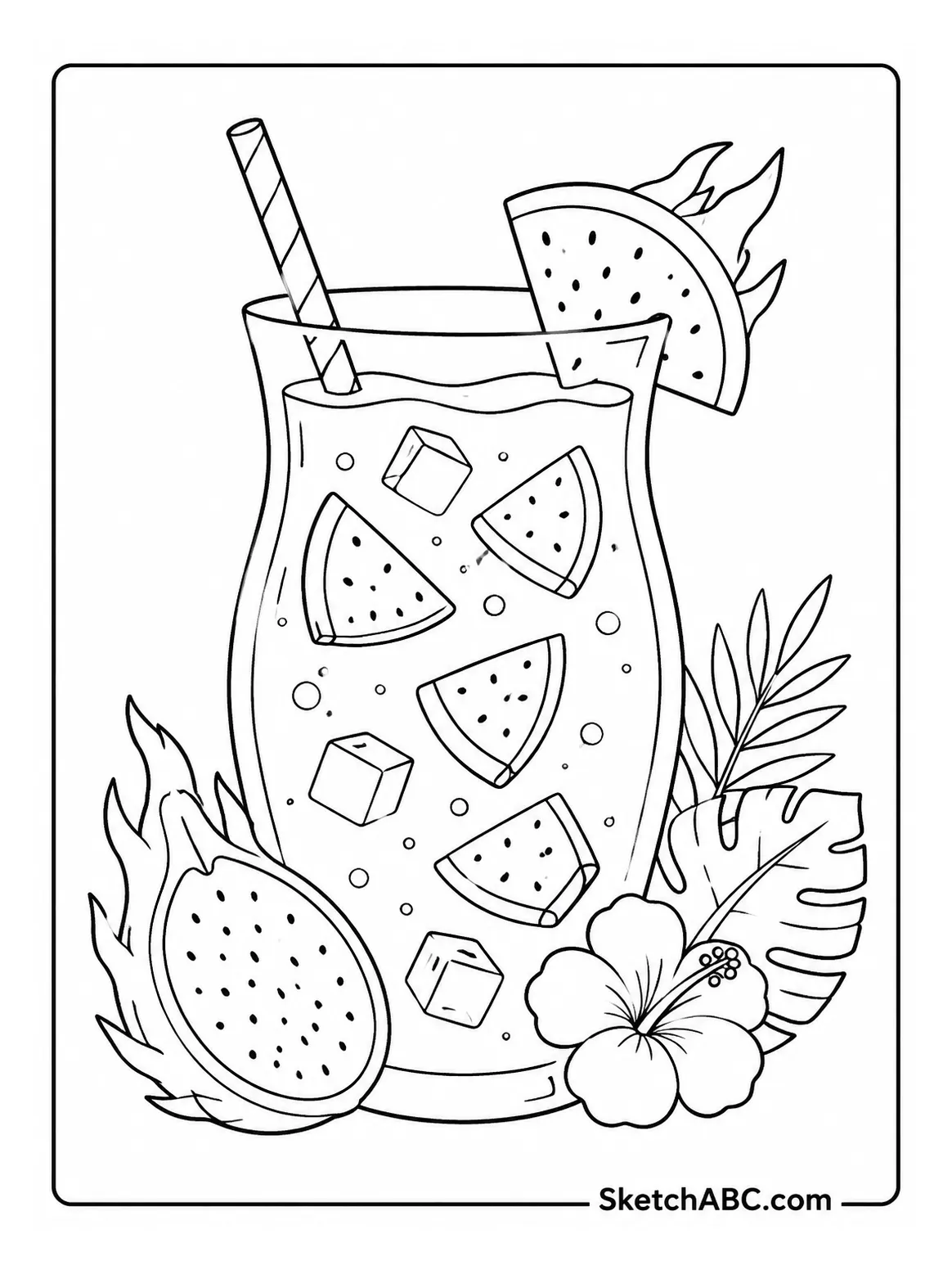 Dragon Fruit Drink coloring pages