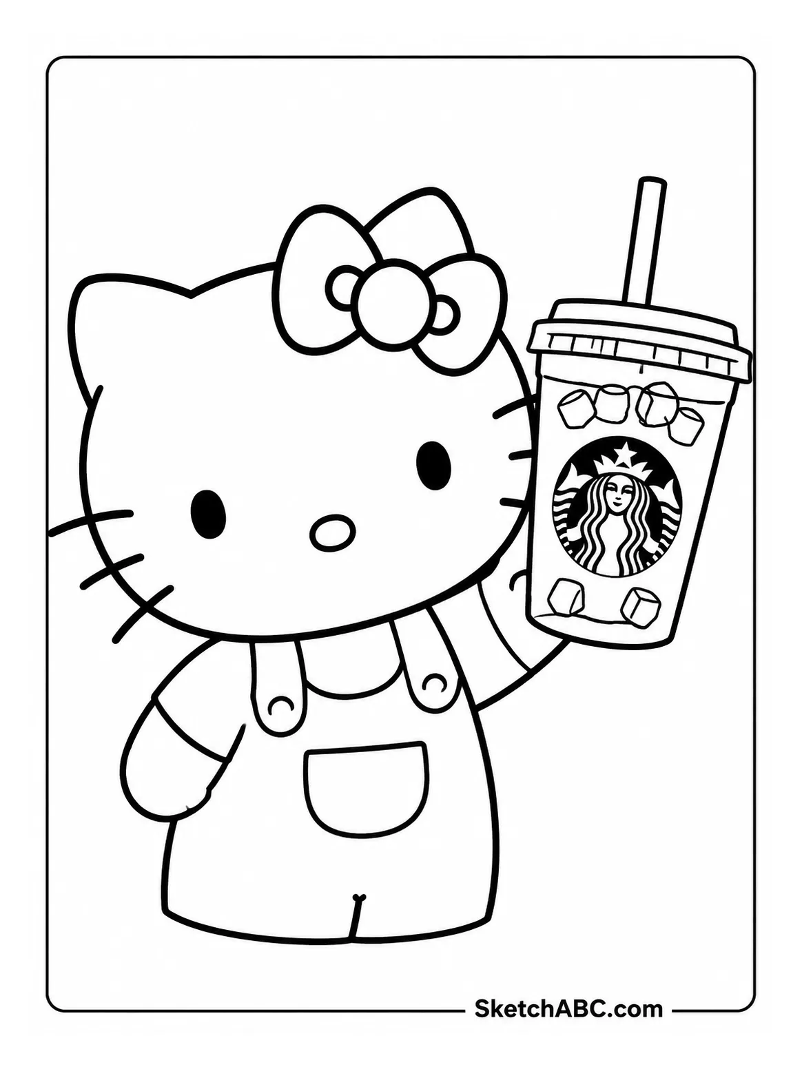 Hello Kitty Coffee coloring pages