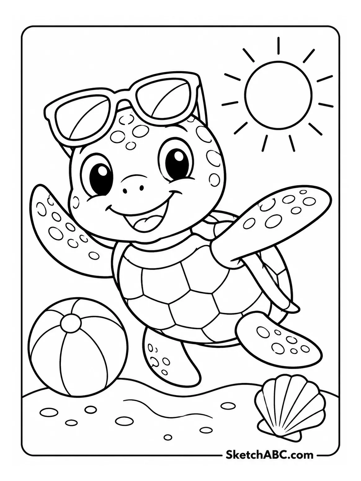 Hello Summer Sea Turtle coloring pages Hello Summer Sea Turtle coloring pages