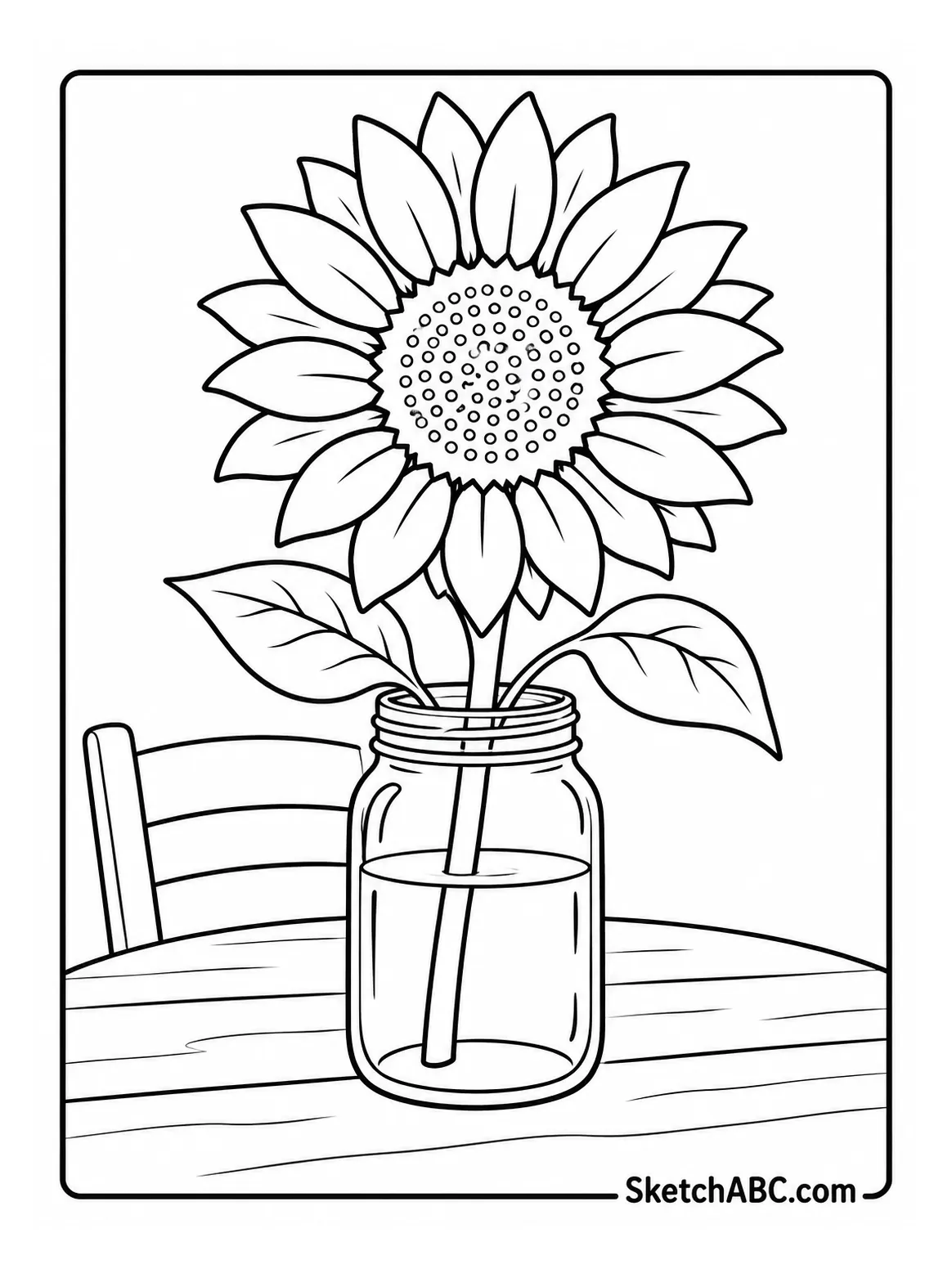 Sunflower in Mason Jar coloring pages Sunflower in Mason Jar coloring pages