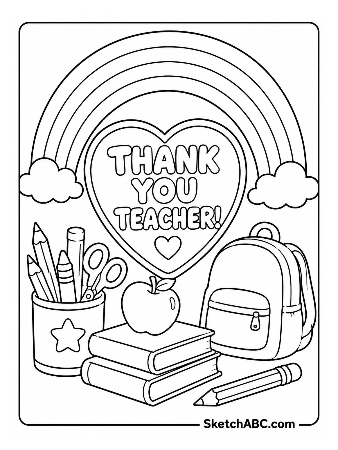 Thank You Teacher Rainbow coloring pages Thank You Teacher Rainbow coloring pages