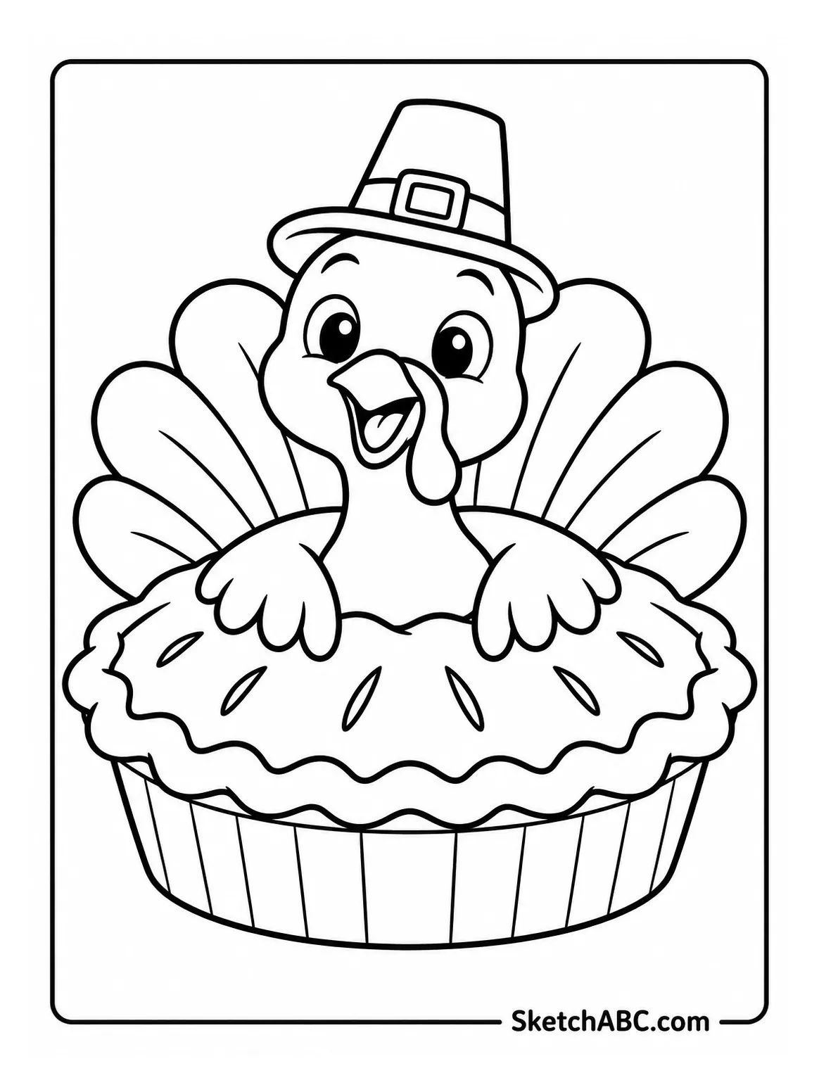 Be Thankful Turkey Pie coloring pages