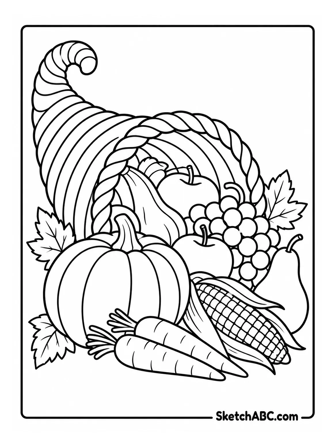 Cornucopia Bounty coloring pages