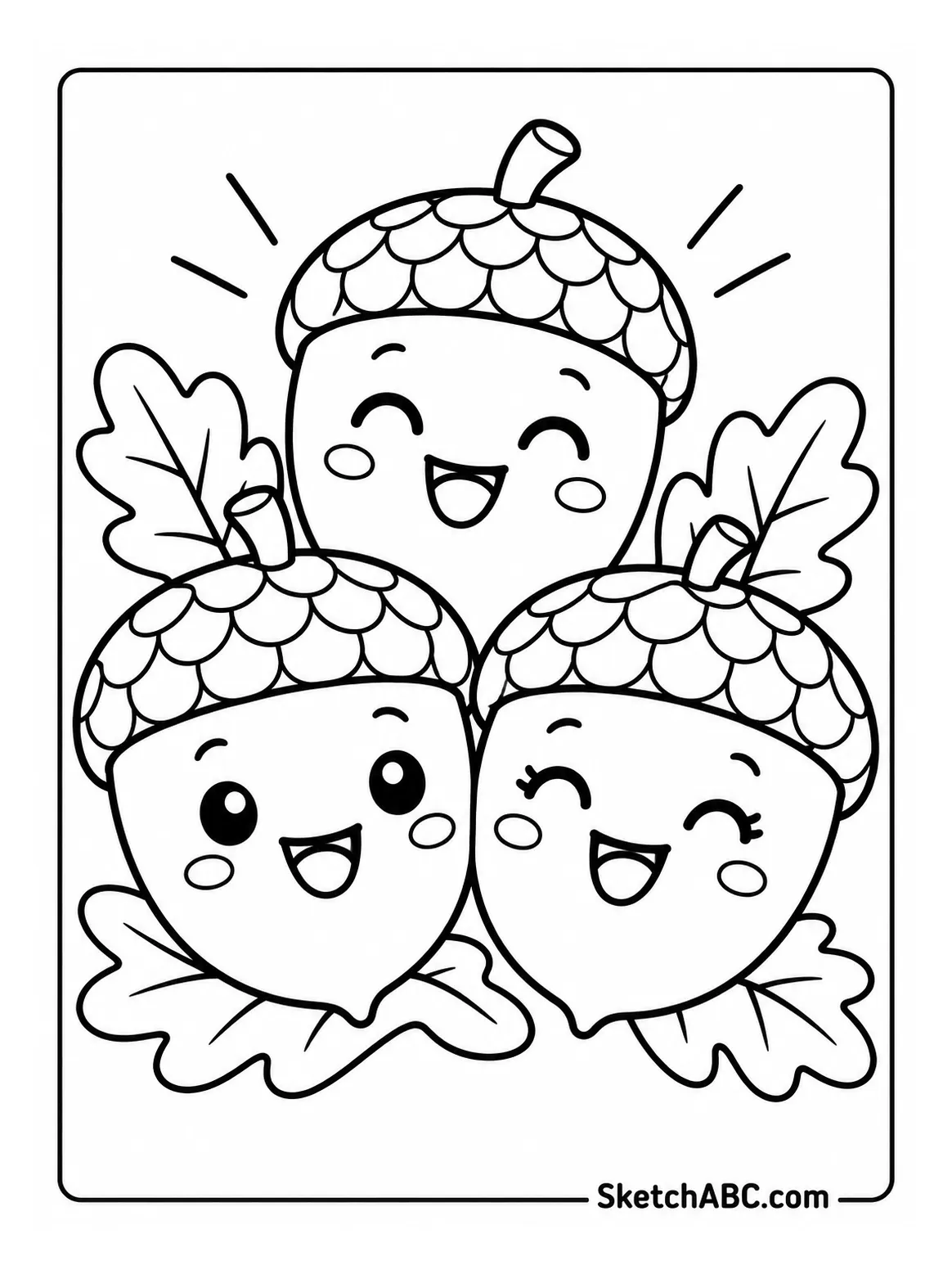 Happy Acorn Family coloring pages