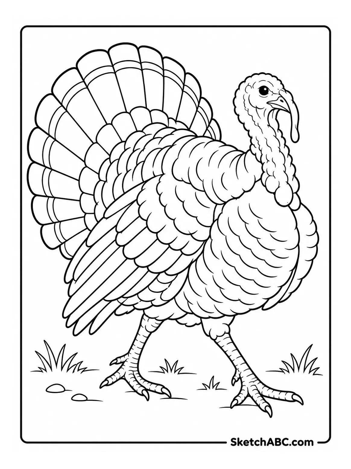 Realistic Turkey Stride coloring pages Realistic Turkey Stride coloring pages
