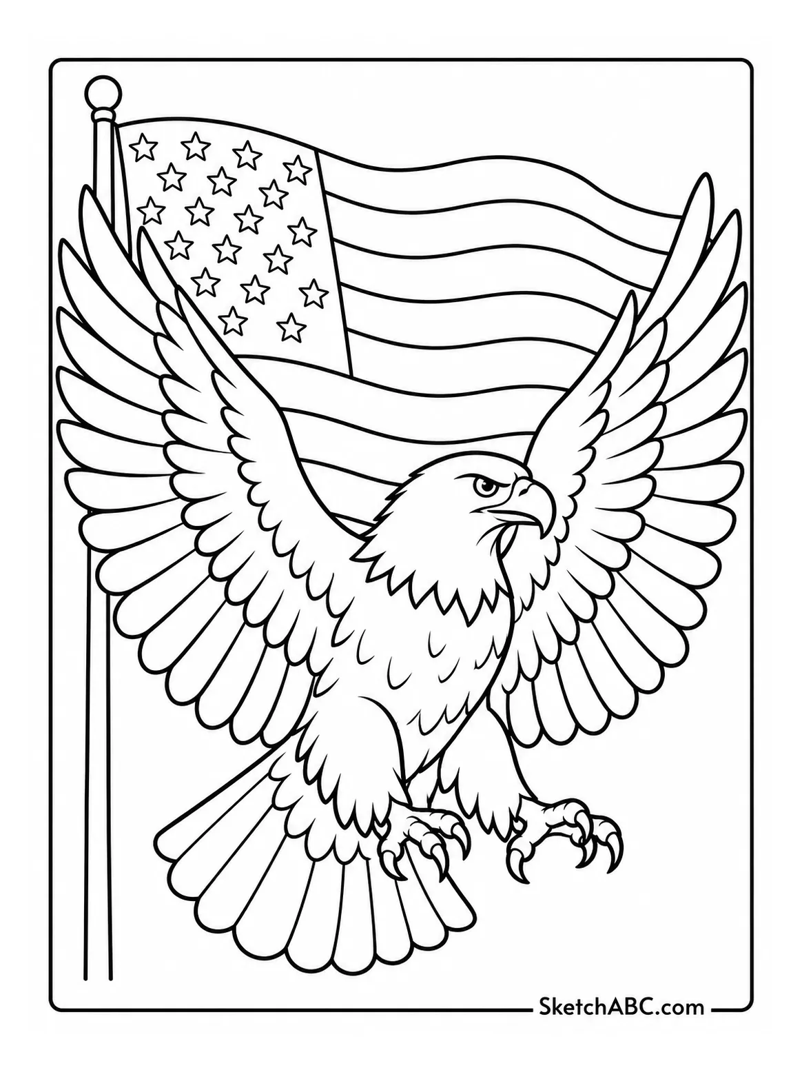 U S Bald Eagle and Flag coloring pages U S Bald Eagle and Flag coloring pages