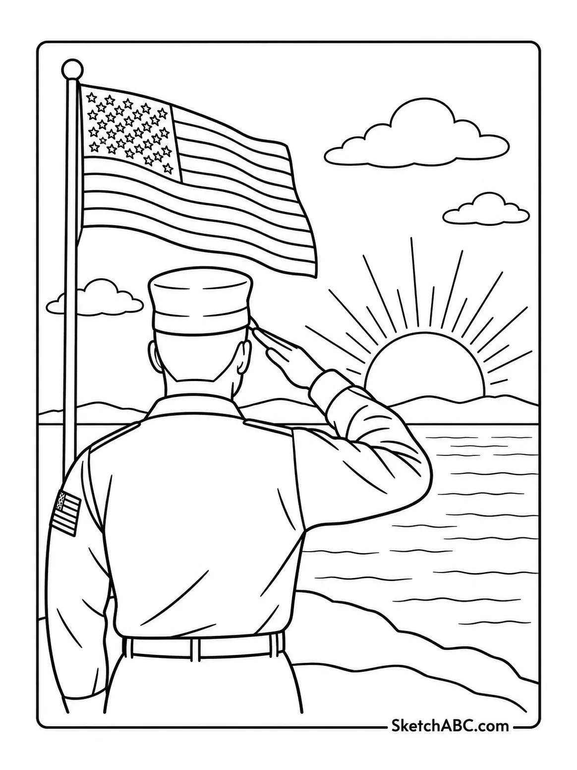 U S Salute at Sunrise coloring pages U S Salute at Sunrise coloring pages