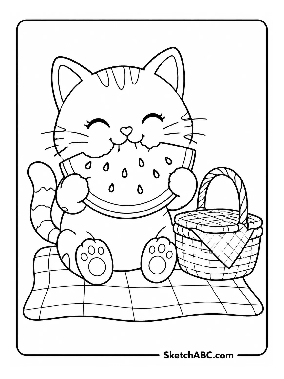 Kitty s Sweet Picnic coloring pages Kitty s Sweet Picnic coloring pages