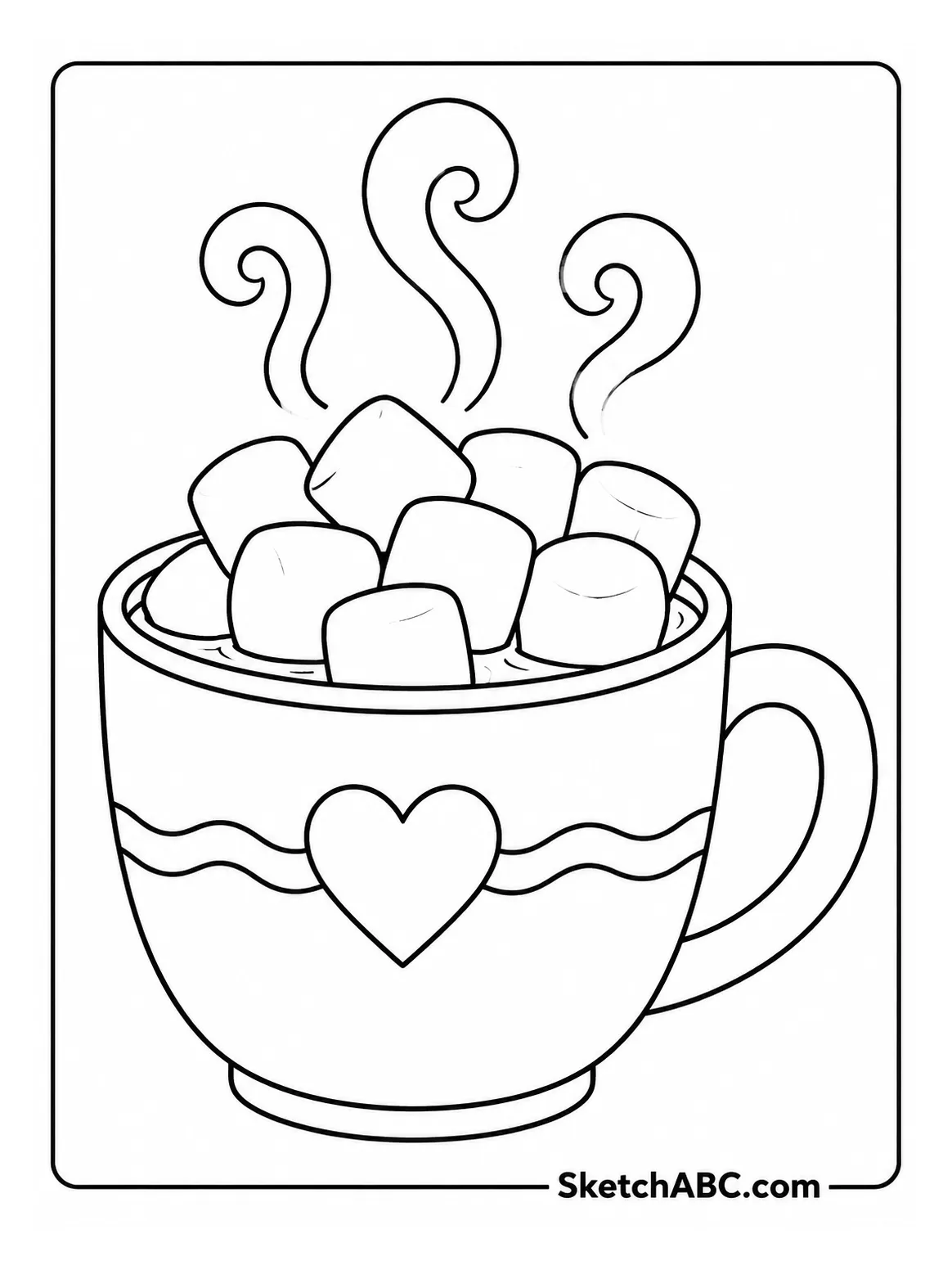 Hot Cocoa With Marshmallows coloring pages Hot Cocoa With Marshmallows coloring pages