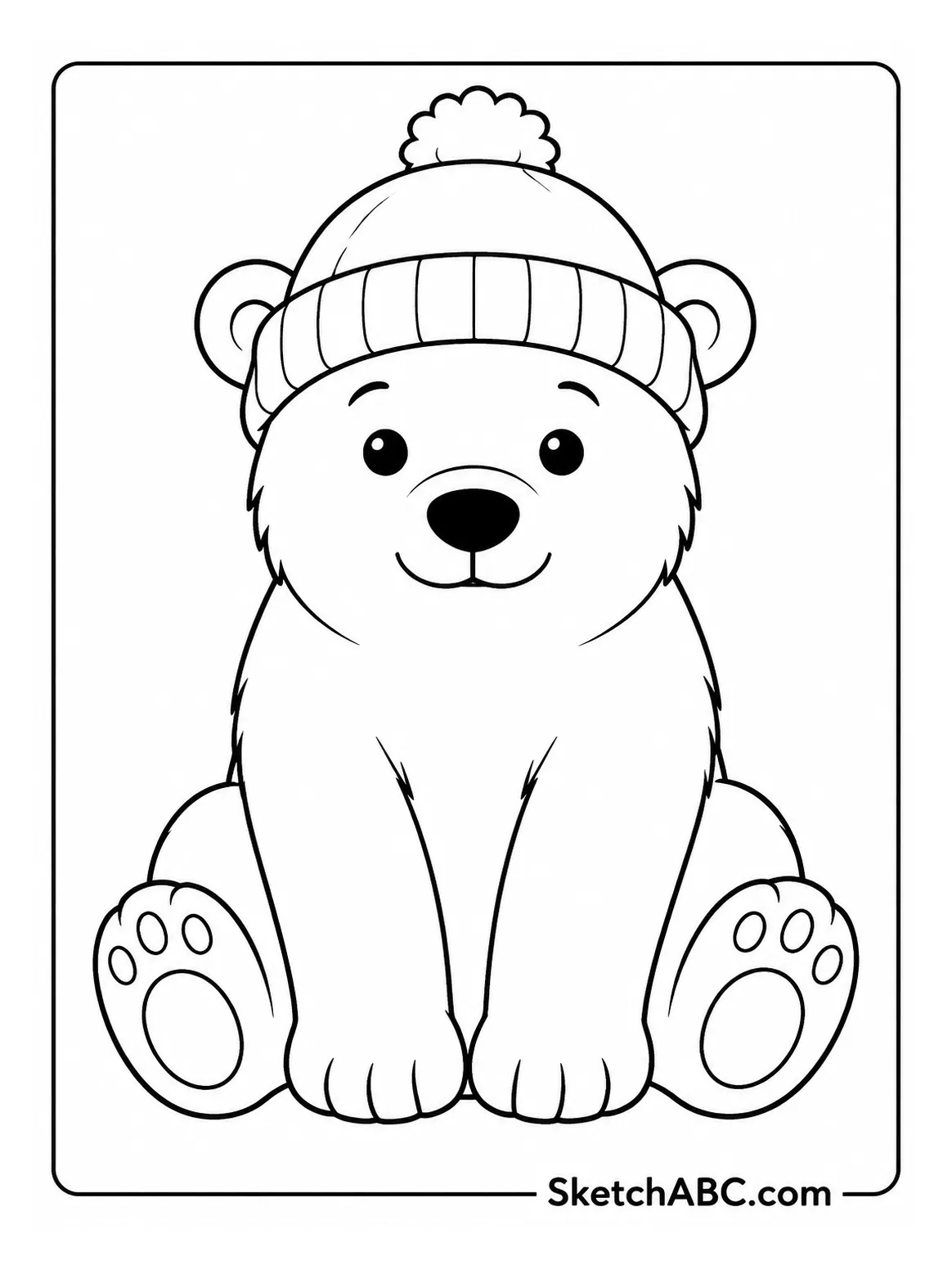 Polar Bear in a Winter Hat coloring pages Polar Bear in a Winter Hat coloring pages