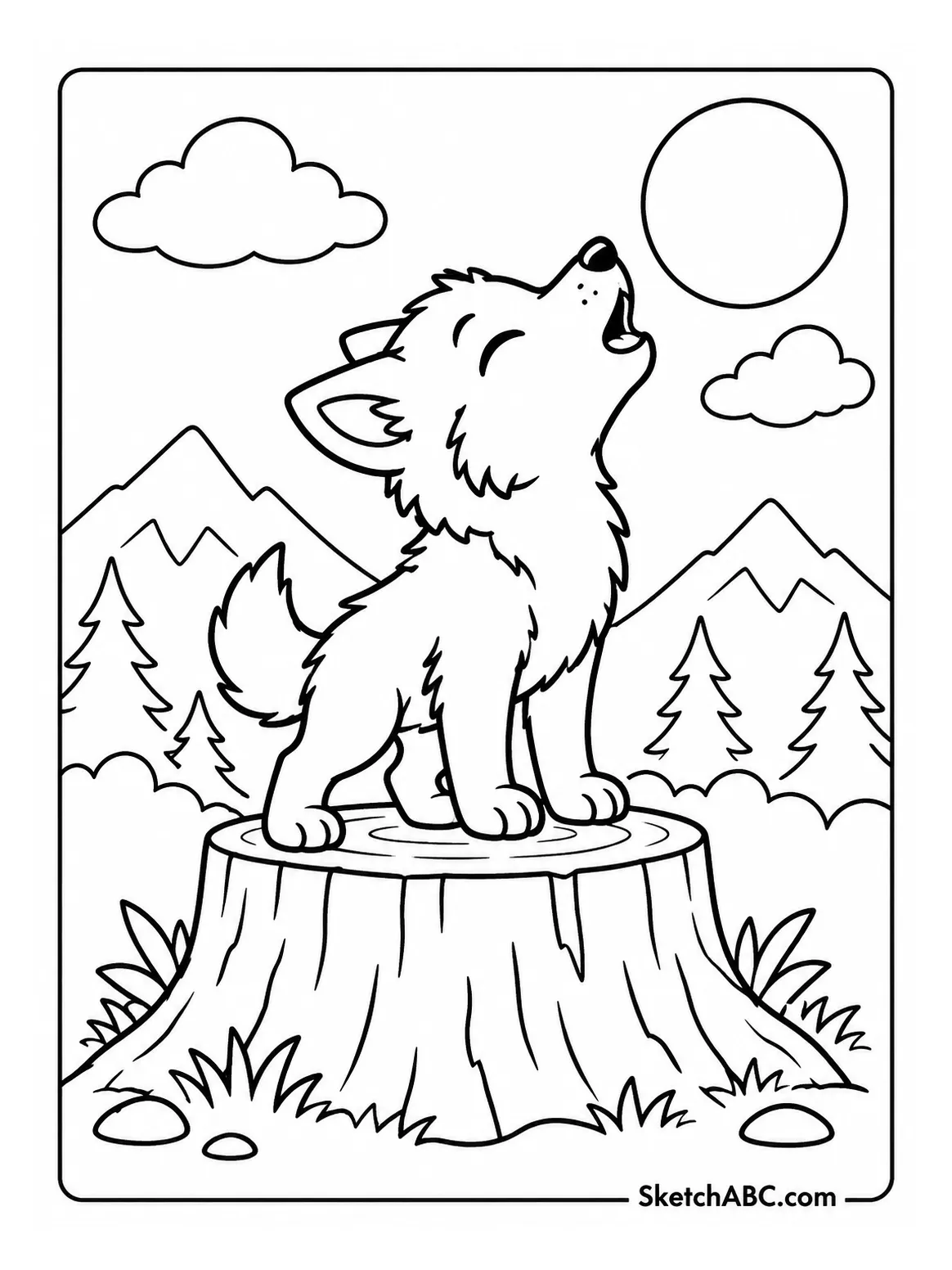 Little Howler on the Stump coloring pages Little Howler on the Stump coloring pages